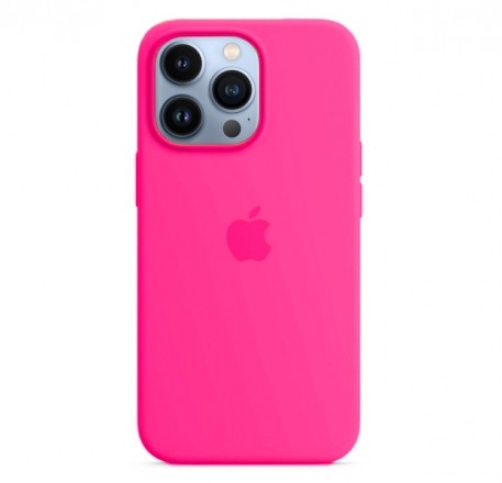 Чехол для iPhone 13 Pro Max Silicone Case неоново-розовый
