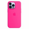 Чехол для iPhone 13 Pro Max Silicone Case неоново-розовый